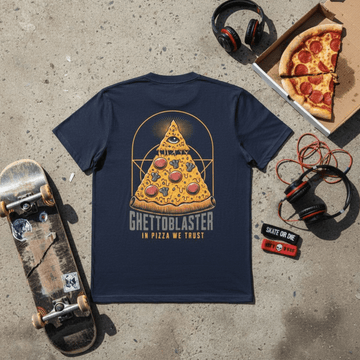 Pizza Trust T-shirt Navy - Ghettoblaster