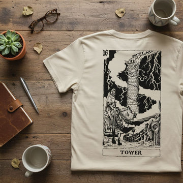 Tarots Tower Tee Off White - ghettoblasterwear