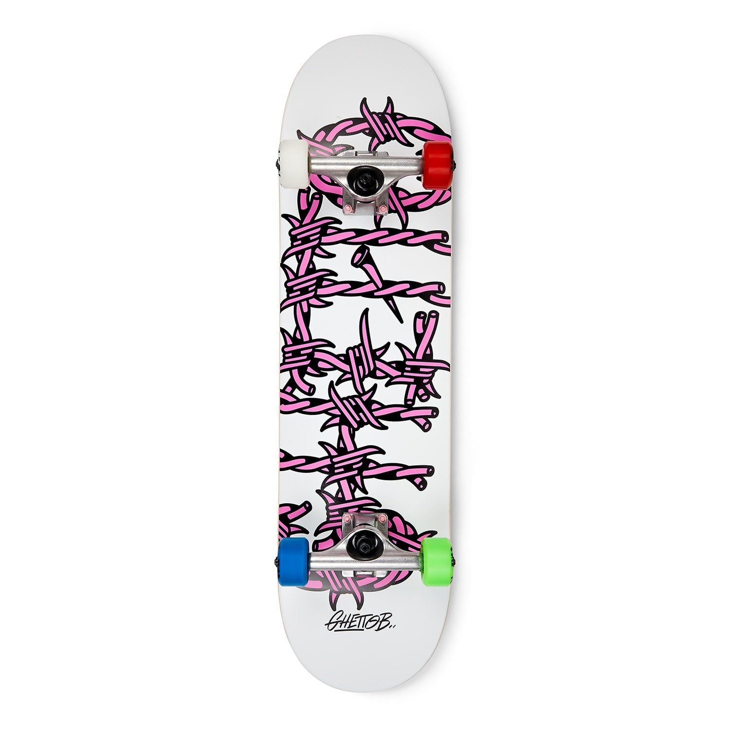 Moose Skateboard Completo Rosa Neon 8,25" - Tavola Gi&agrave; Montata Per Adulti