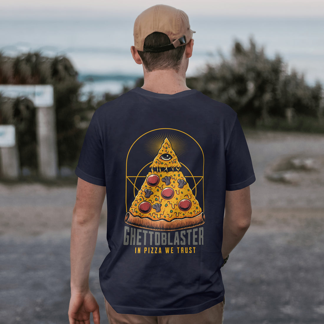 Pizza Trust Tee Navy