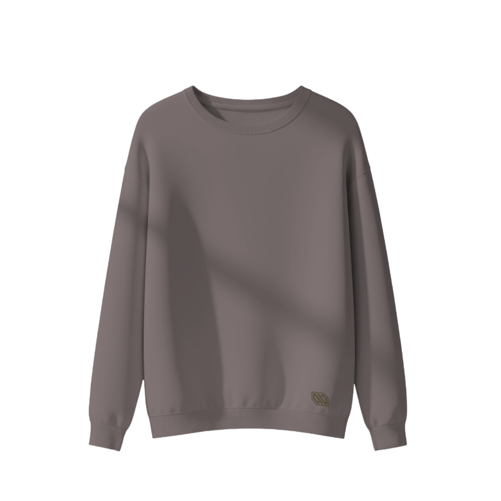 Basic Crew Taupe – Felpa Girocollo in Cotone Biologico felpa
