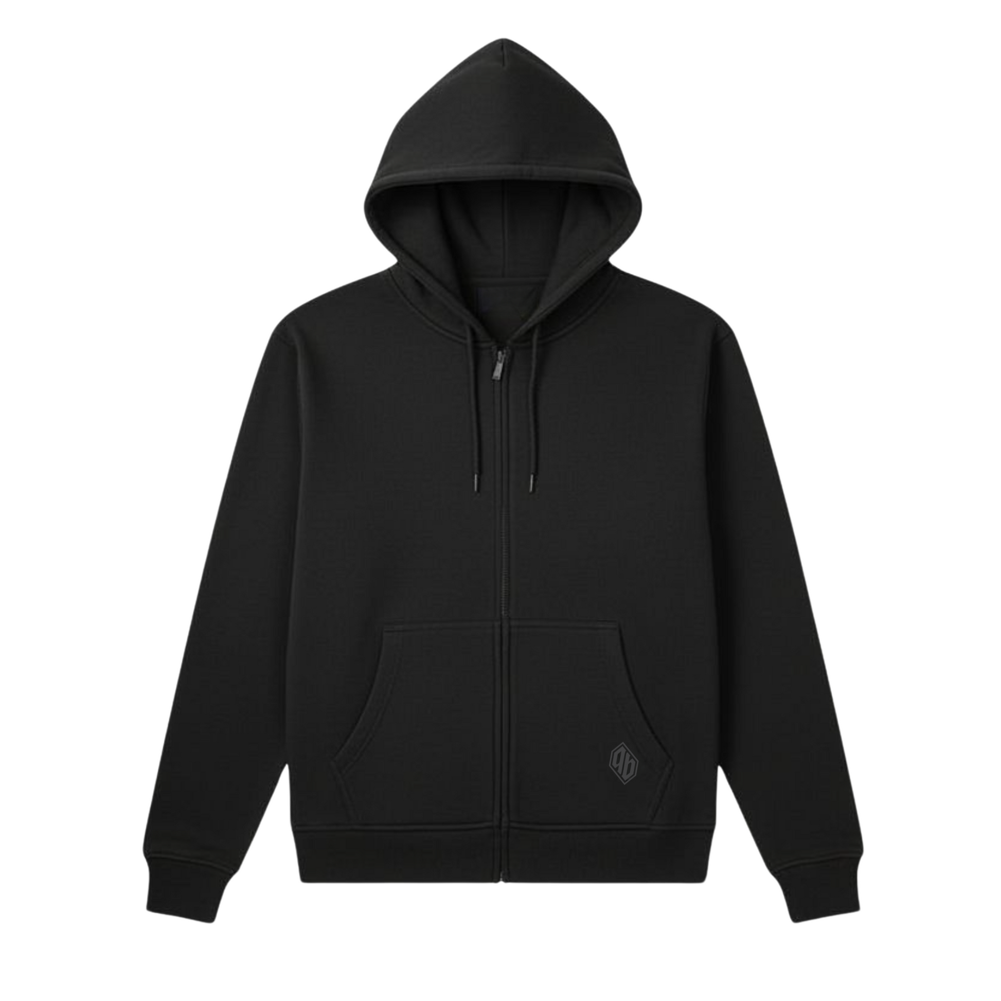 Basic Hoodie Zip Black
