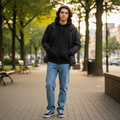 Basic Hoodie Zip Black