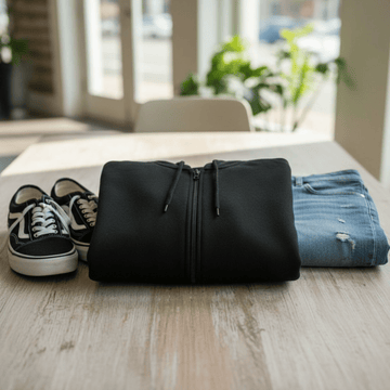 Basic Hoodie Zip Black felpa