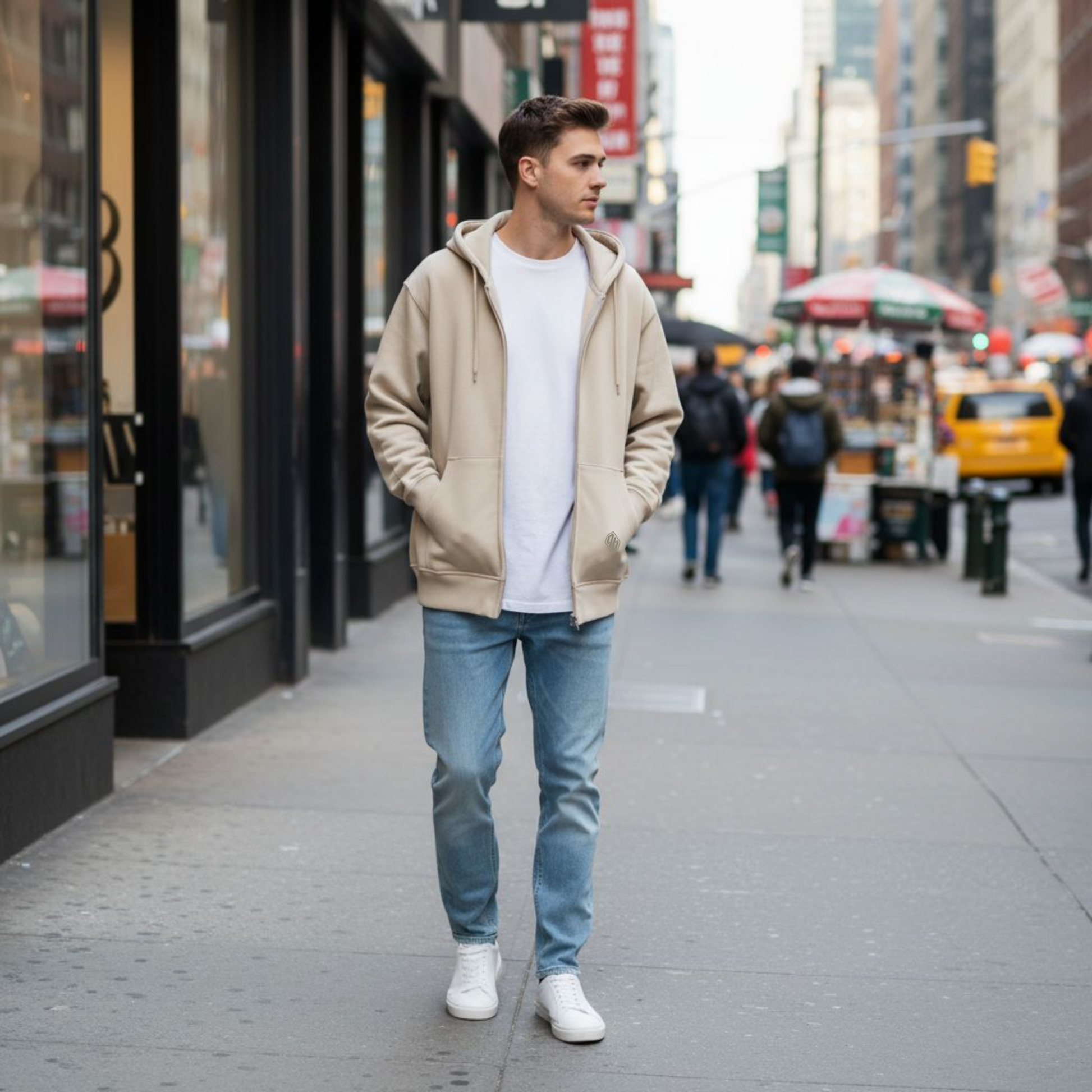 Basic Hoodie Zip Butter