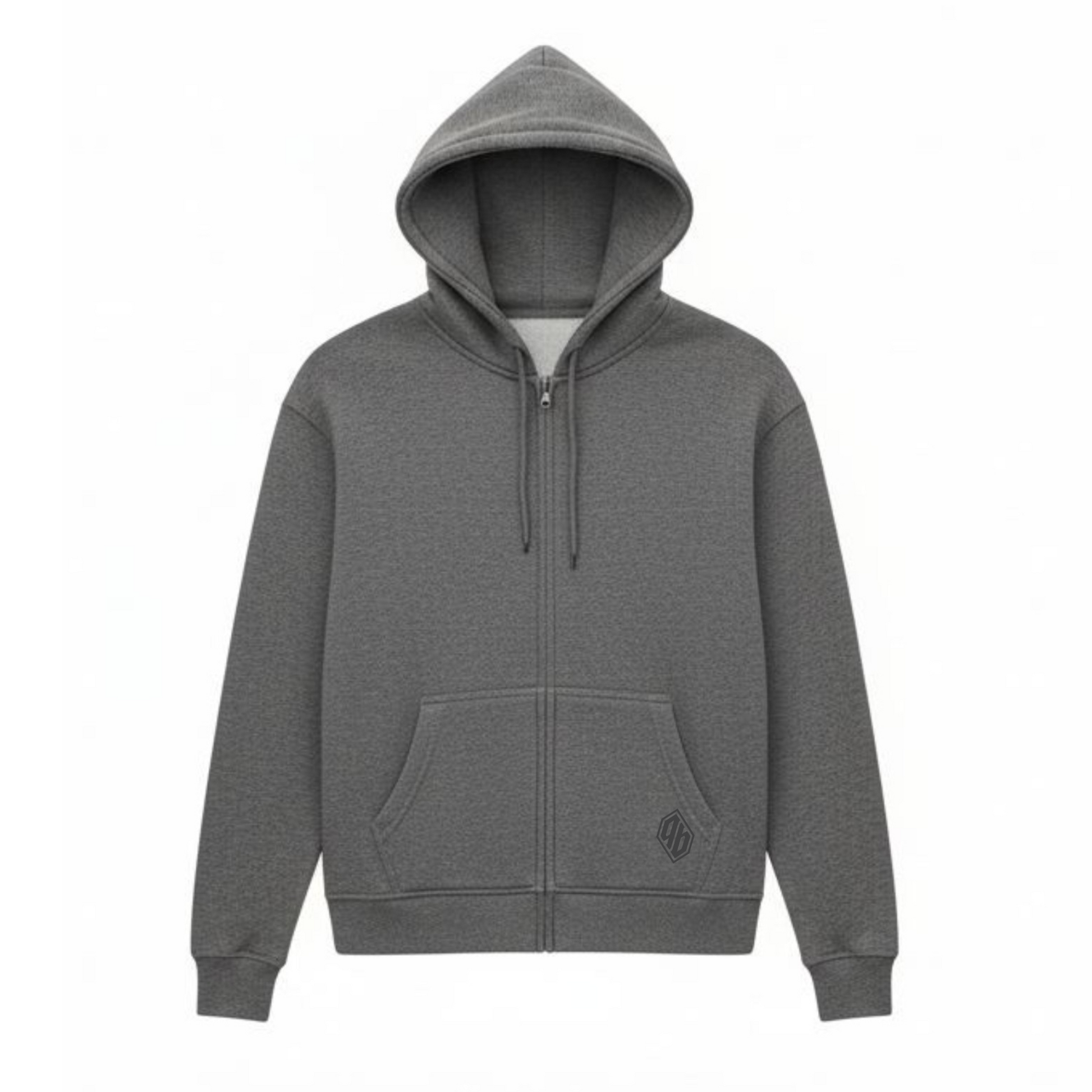 Basic Hoodie Zip Dark Grey