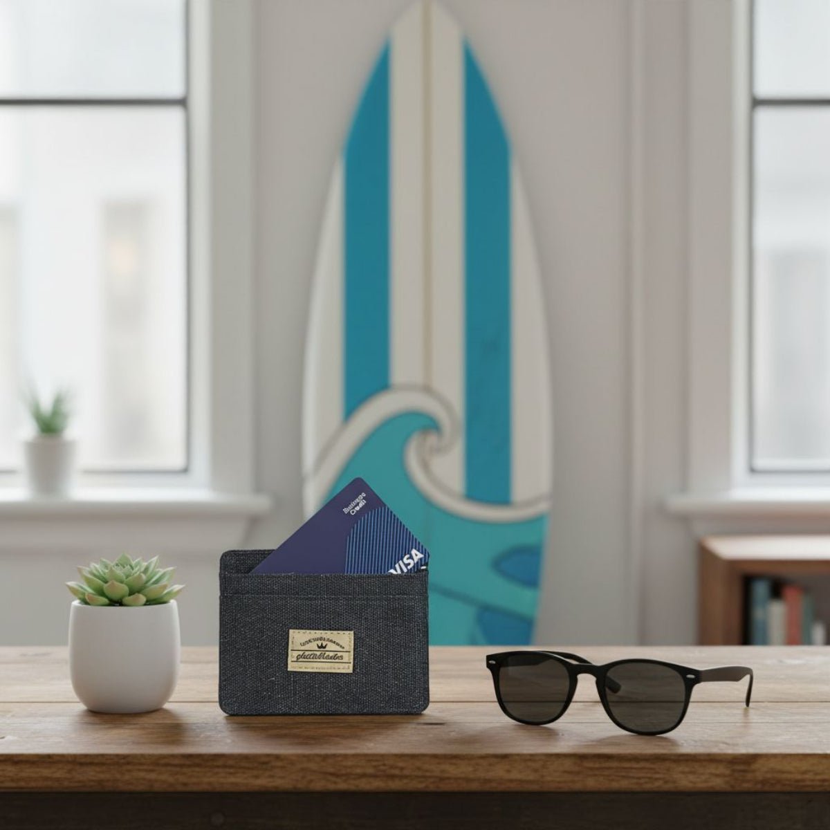 Cardholder in Canvas con Blocco RFID blk accessori