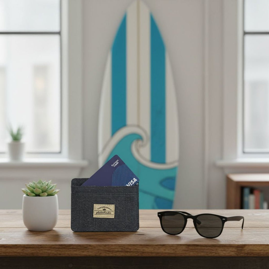 Cardholder in Canvas con Blocco RFID blk accessori