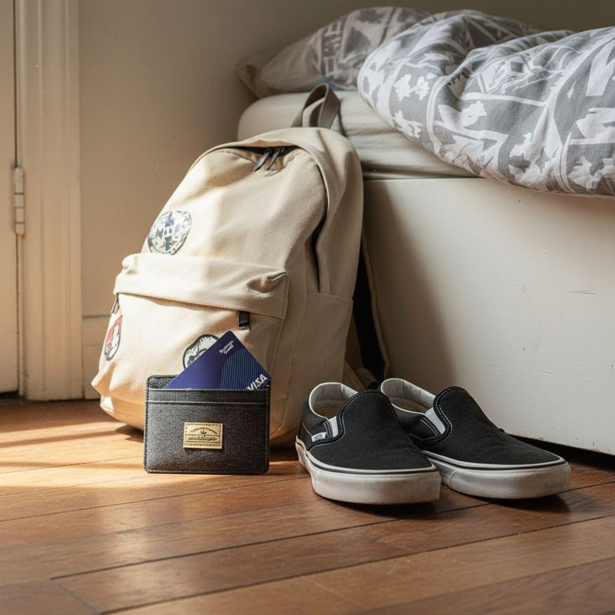 Cardholder in Canvas con Blocco RFID blk accessori