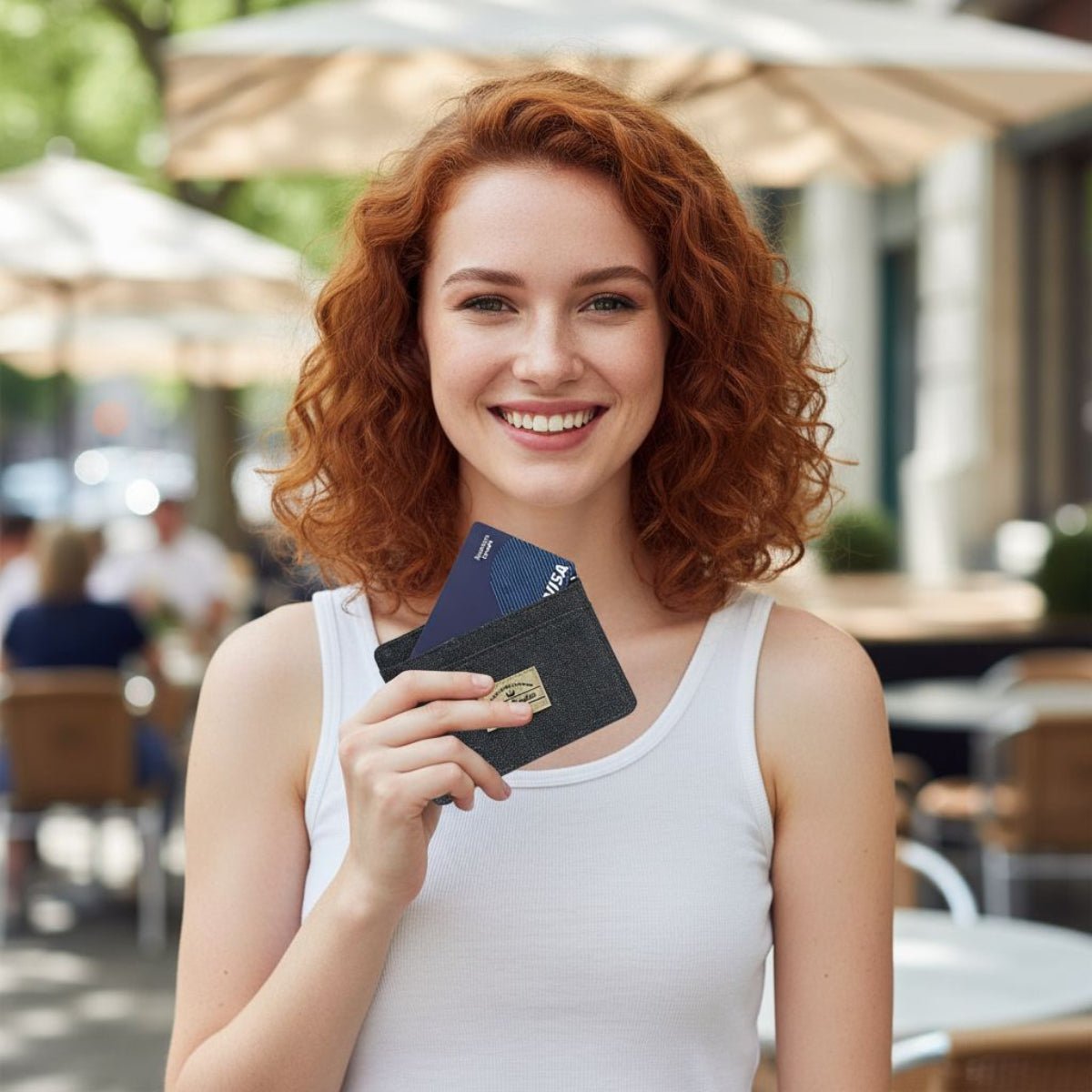 Cardholder in Canvas con Blocco RFID blk accessori