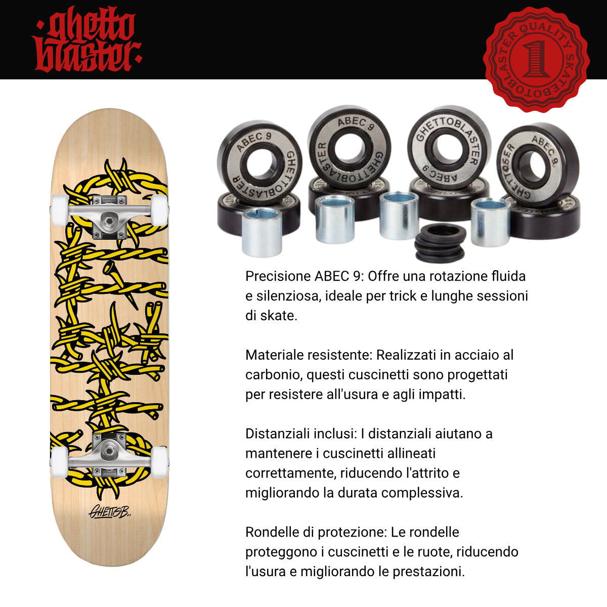 Complete skateboard Barded Wire 8.375" skateboard