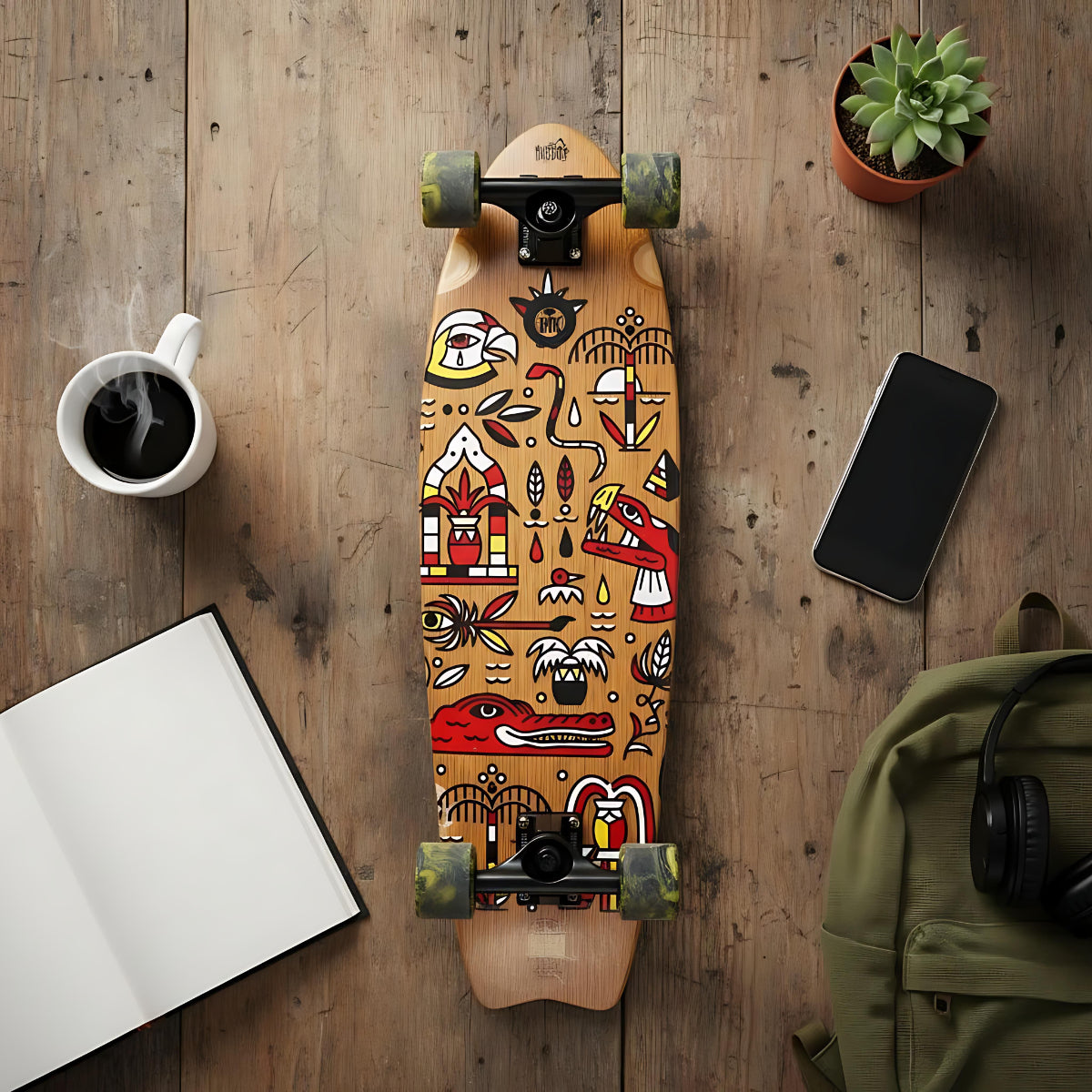 Cruiser Fishtail Geroglifics 30" skateboard