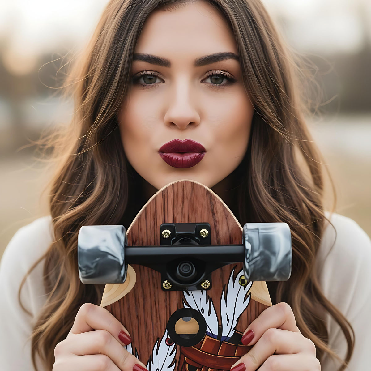 Cruiser Fishtail Tiki Totem 30" skateboard