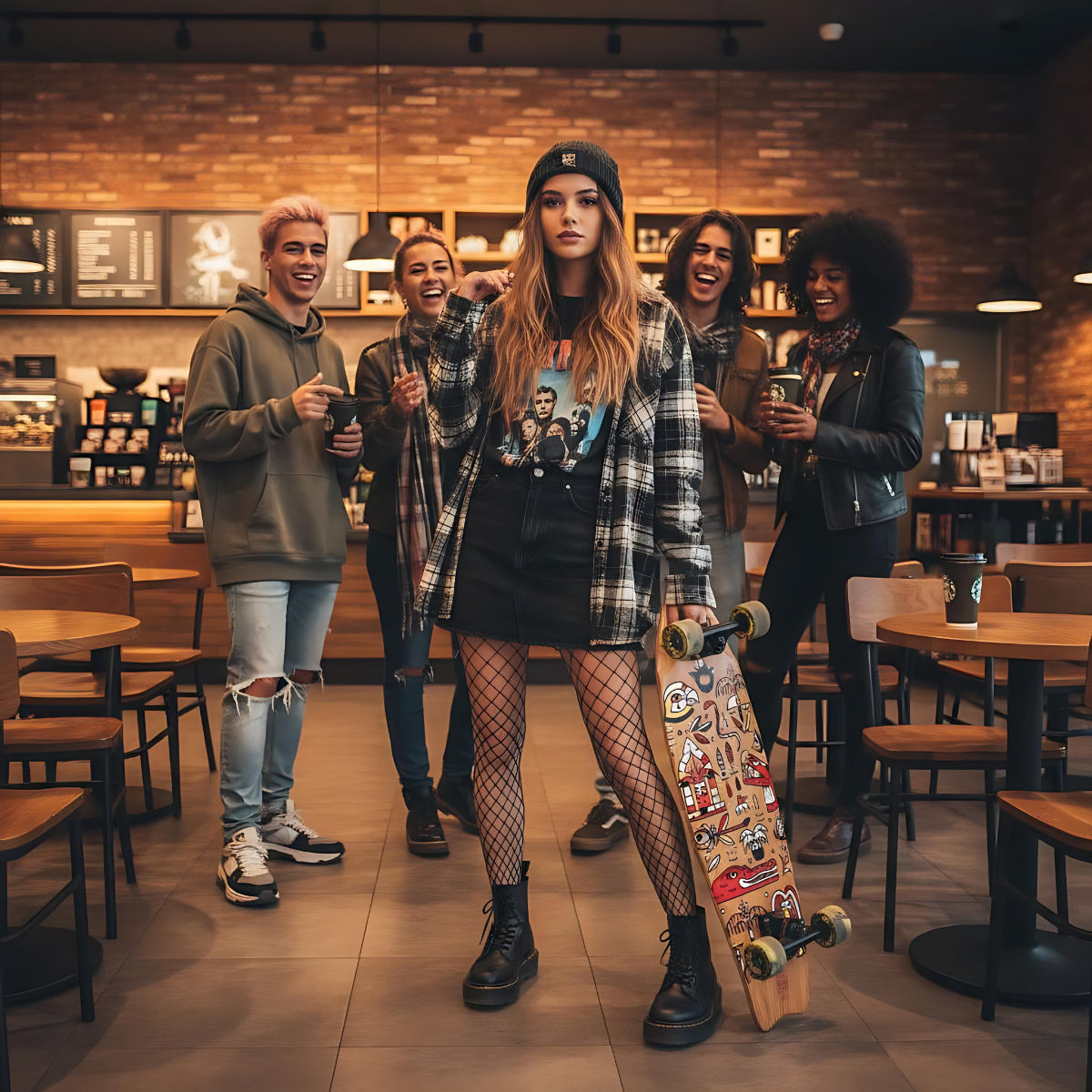 Cruiser Mid Fishtail Geroglifics 33" skateboard