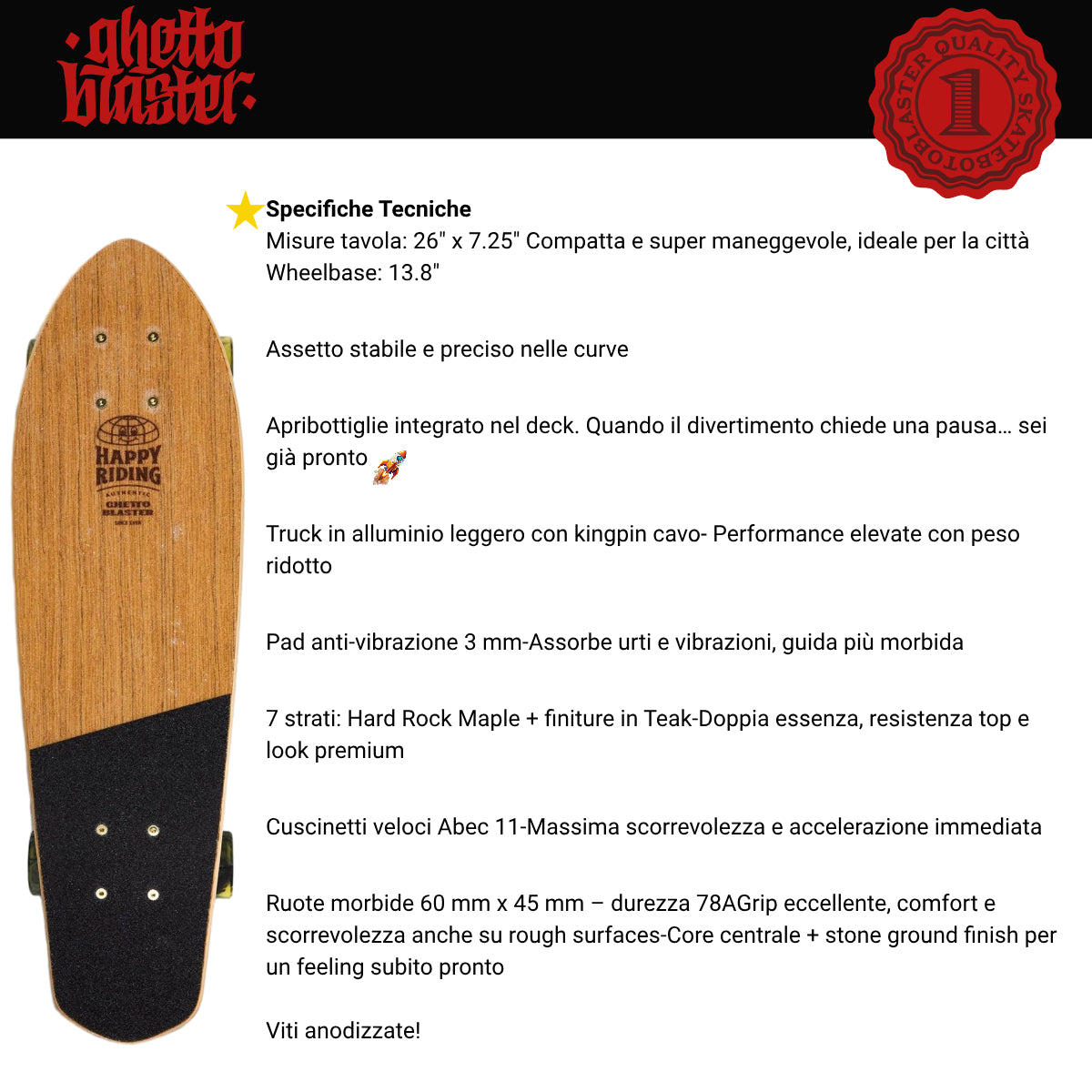 Cruiser Small Geroglifics 26" skateboard