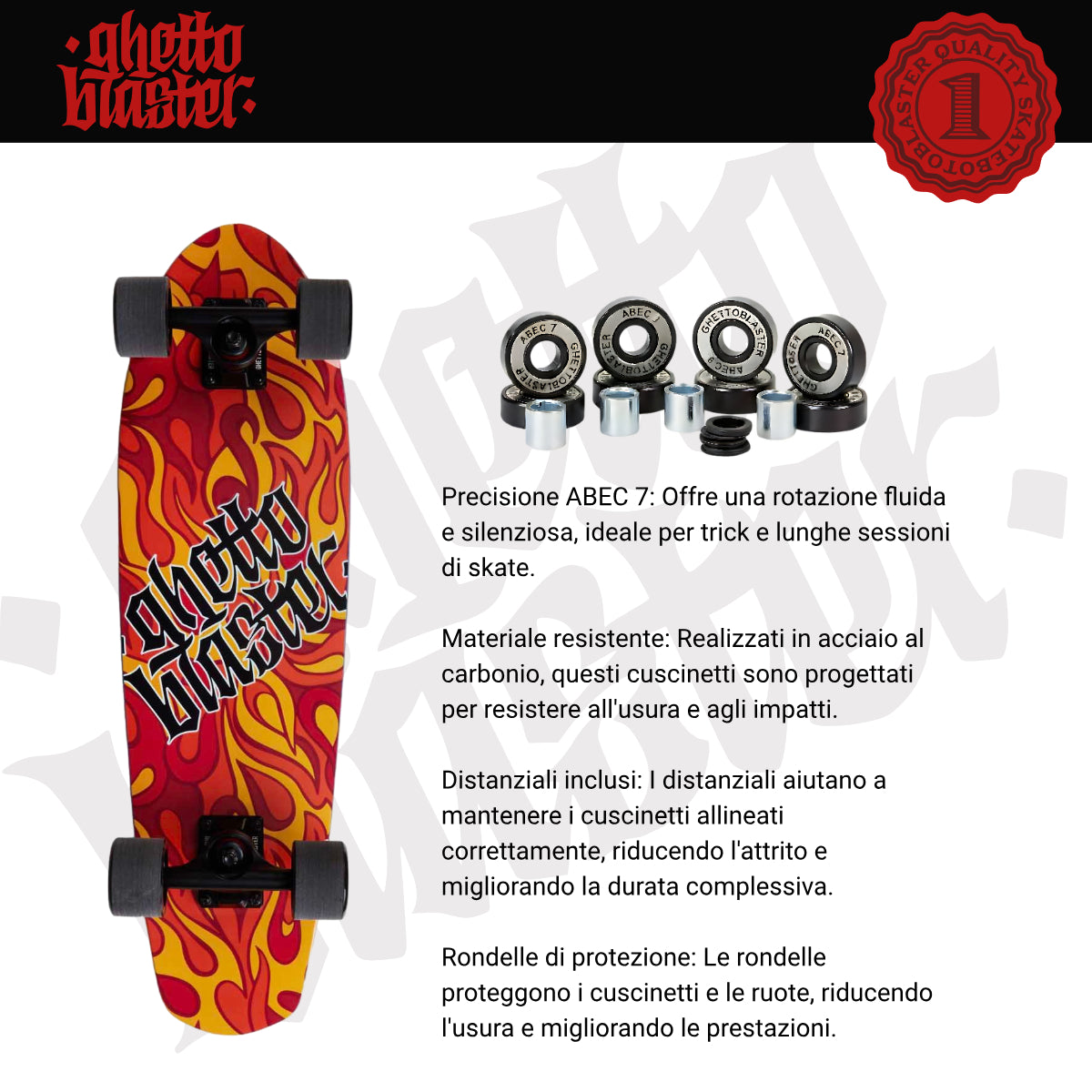 Cruiser skateboard Flame 28" tavola skateboard