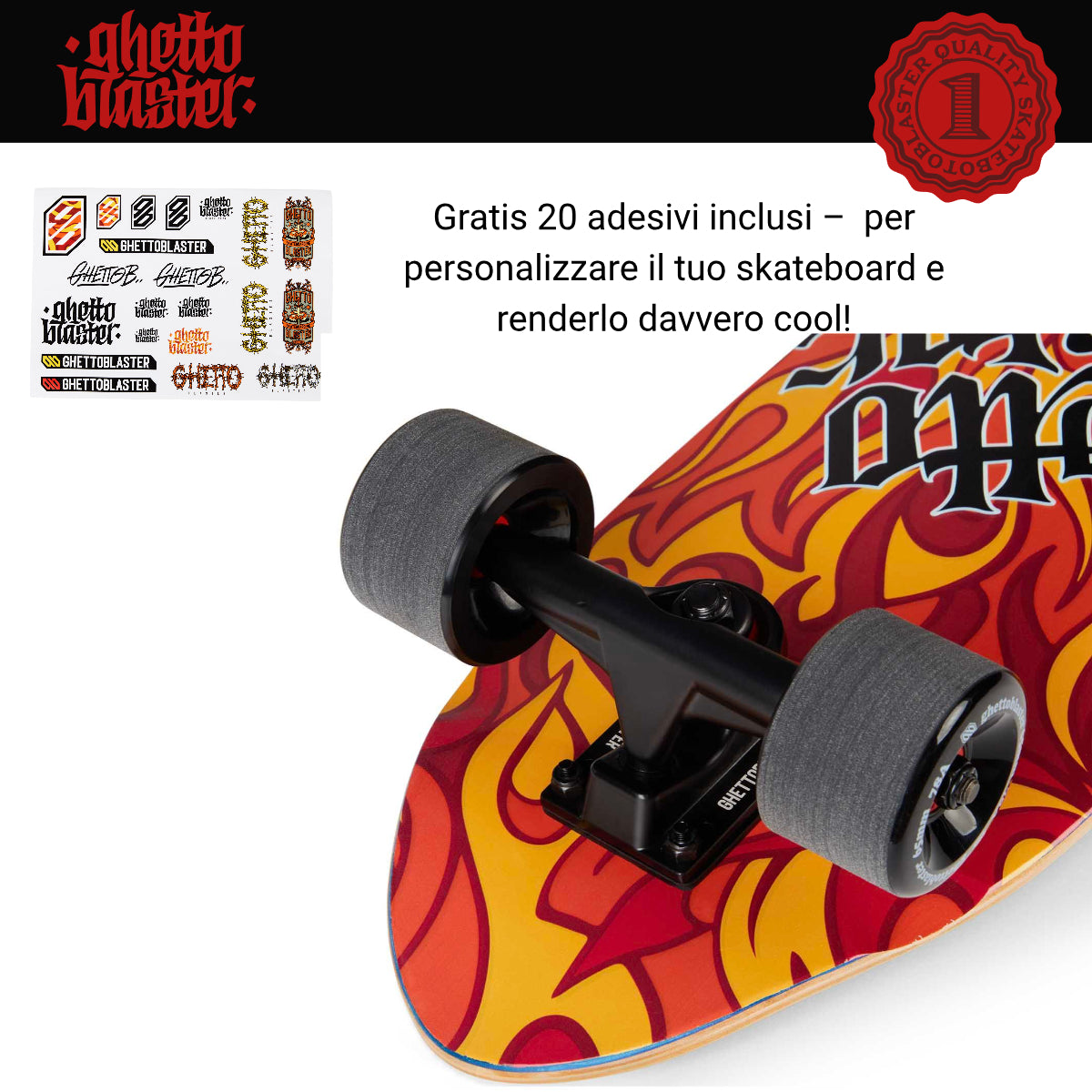 Cruiser skateboard Flame 28" tavola skateboard