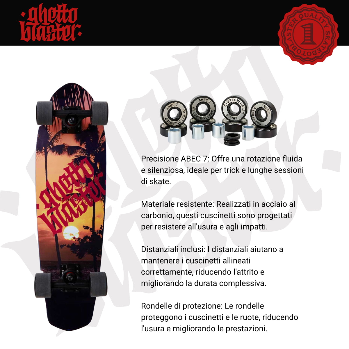 Cruiser skateboard Tropical 28" tavola skateboard