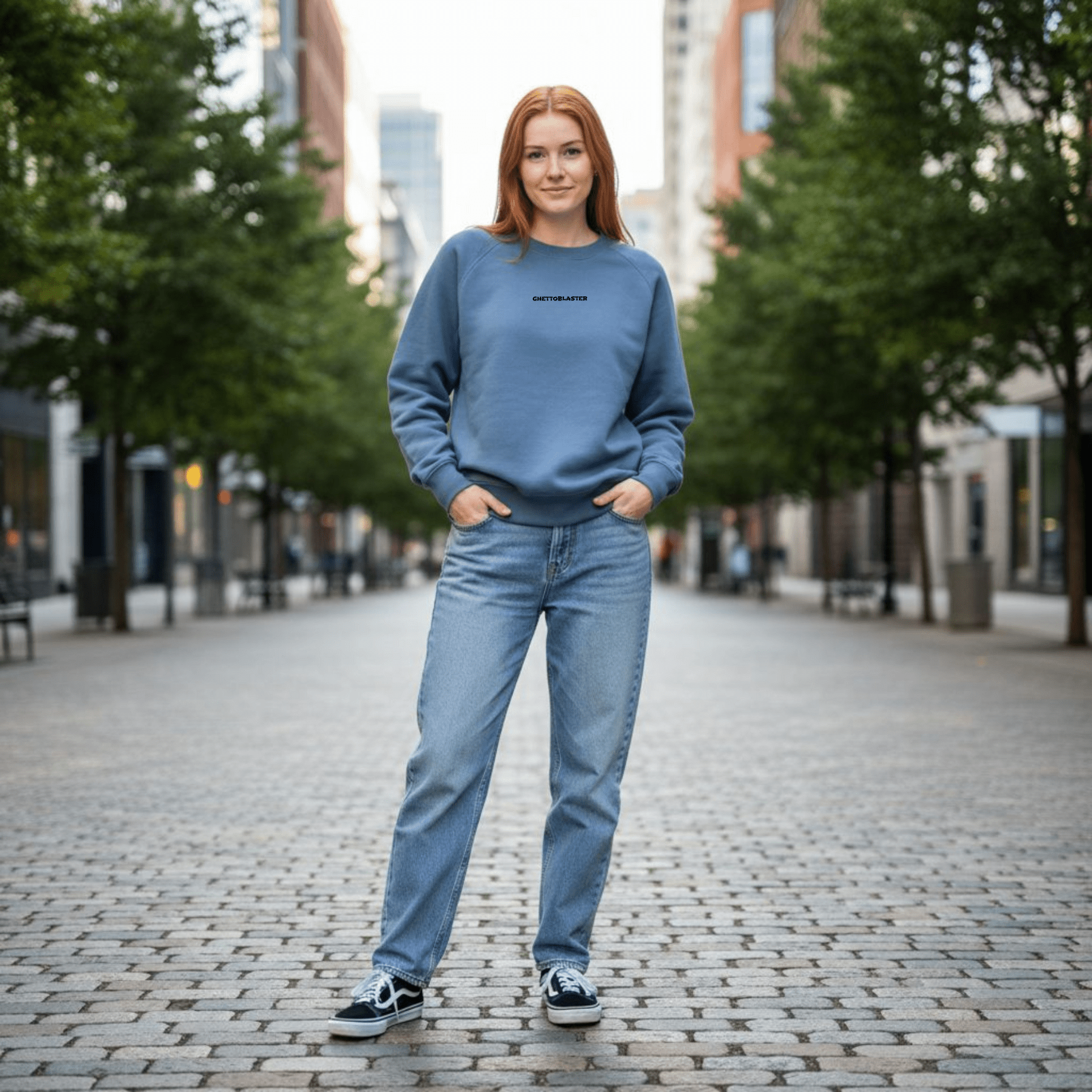 Felpa Central Girocollo Steel Blu