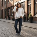 Felpa Central Girocollo White