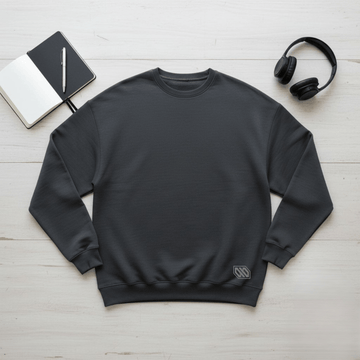 Felpa Girocollo Basic Grigio Asfalto felpa