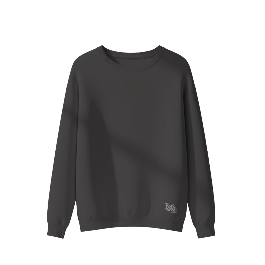 Felpa Girocollo Basic Grigio Asfalto felpa