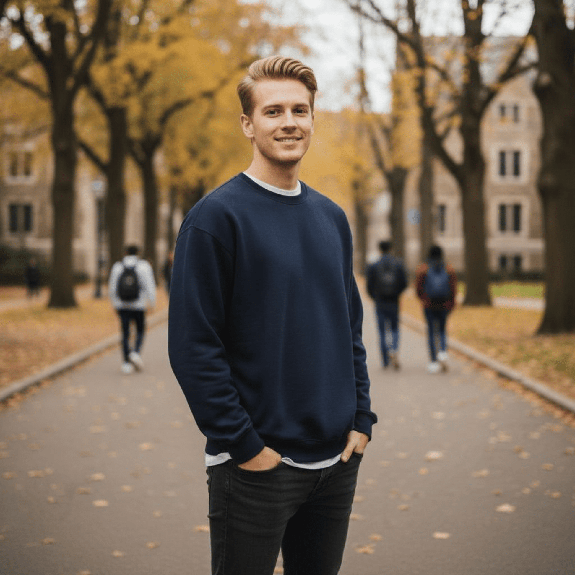 Felpa Unisex Navy Girocollo- Ghettoblaster felpa