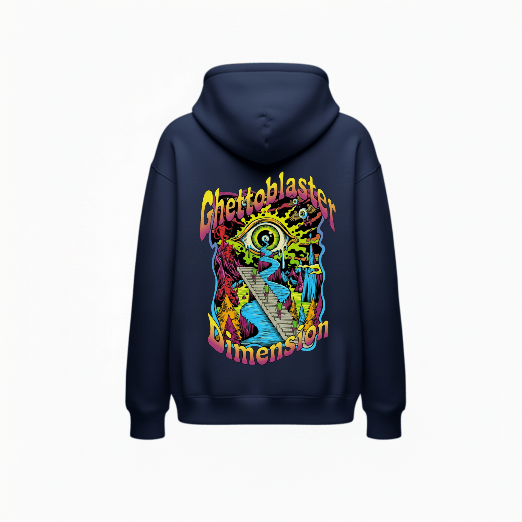 Felpa con Cappuccio Dimension-Navy-Streetwear