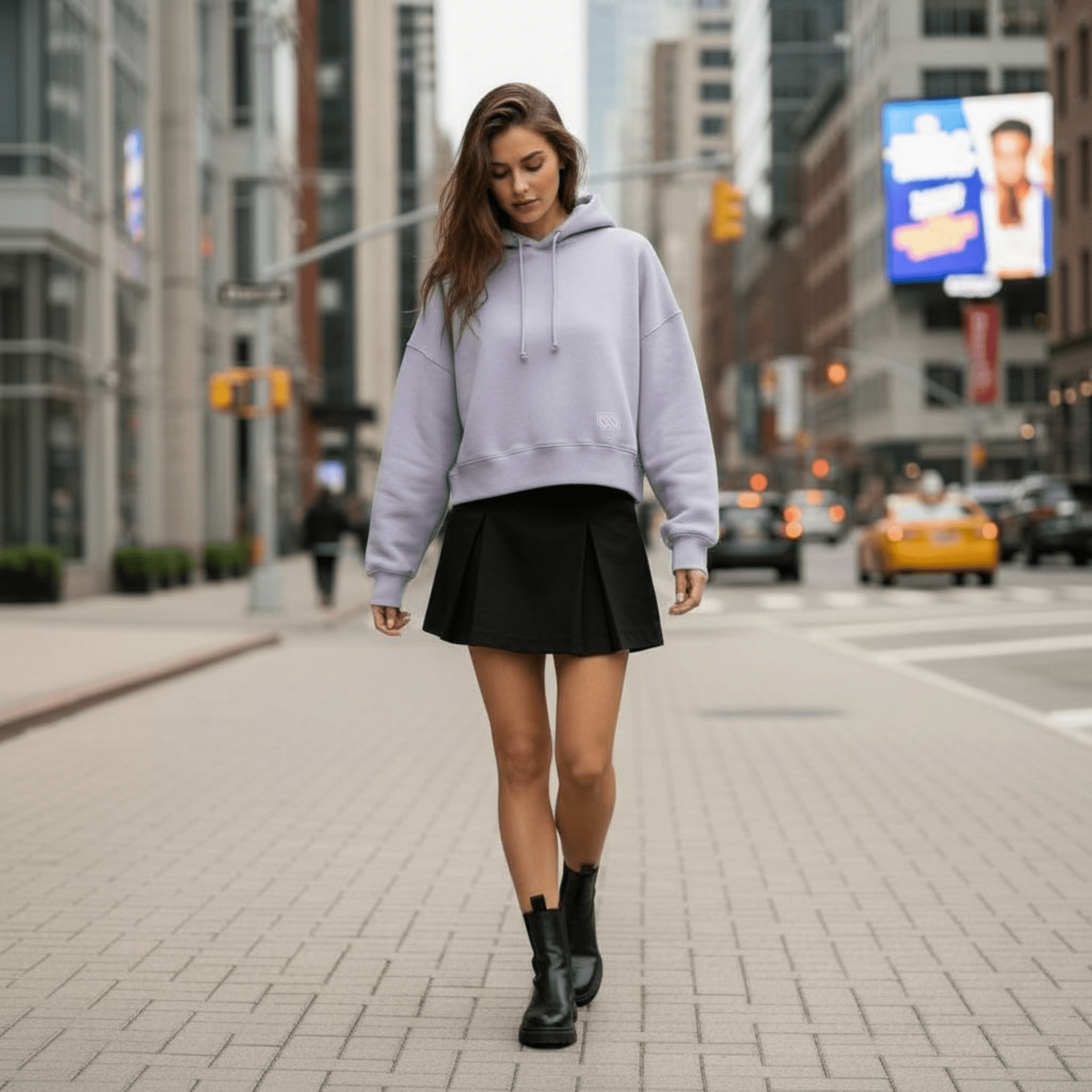 Felpa con Cappuccio Logo Nora Lavender