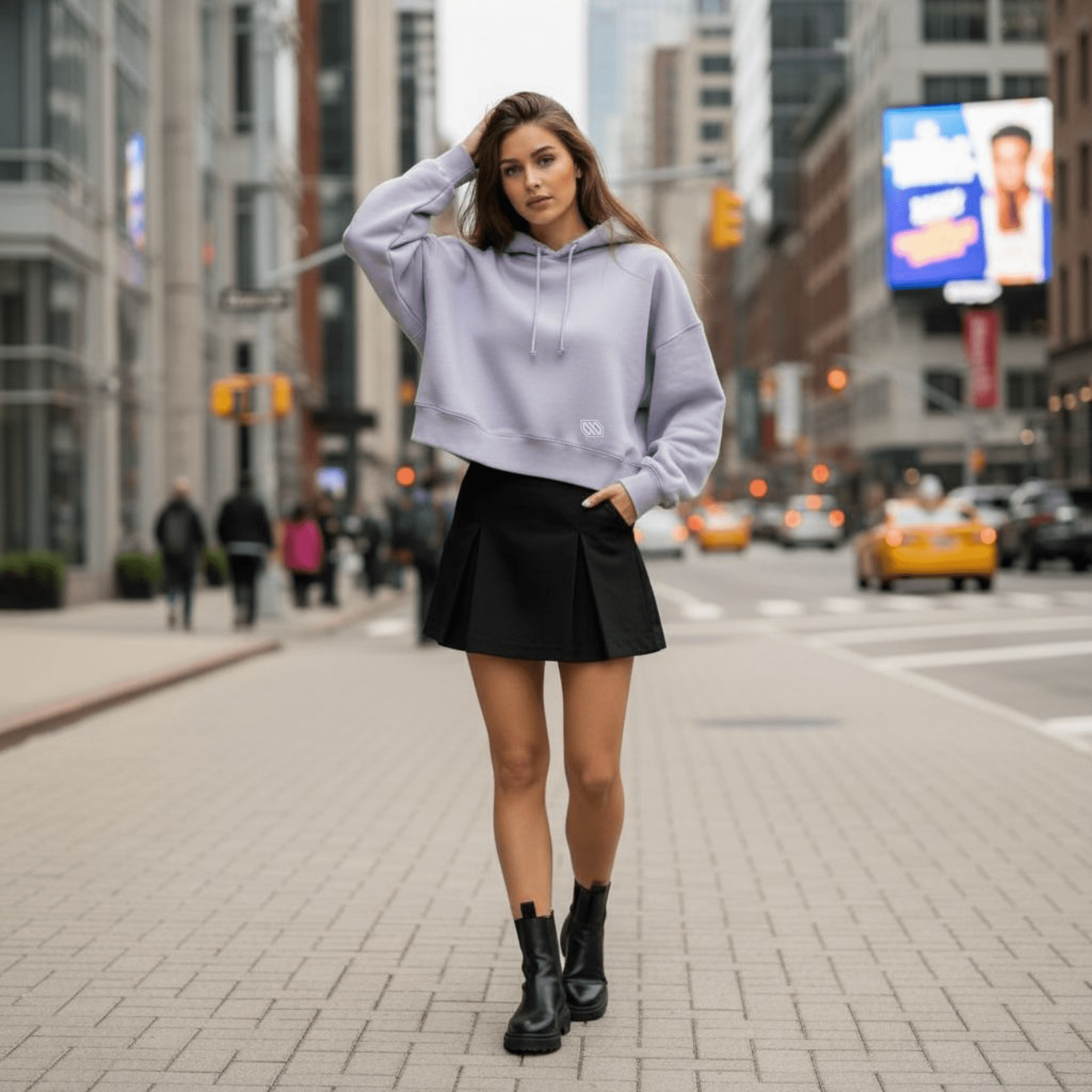 Felpa con Cappuccio Logo Nora Lavender felpa