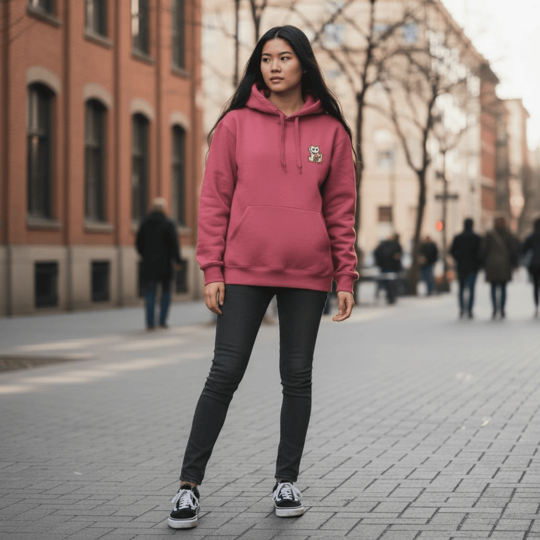 Felpa con Cappuccio Meow – Colore Canary Red