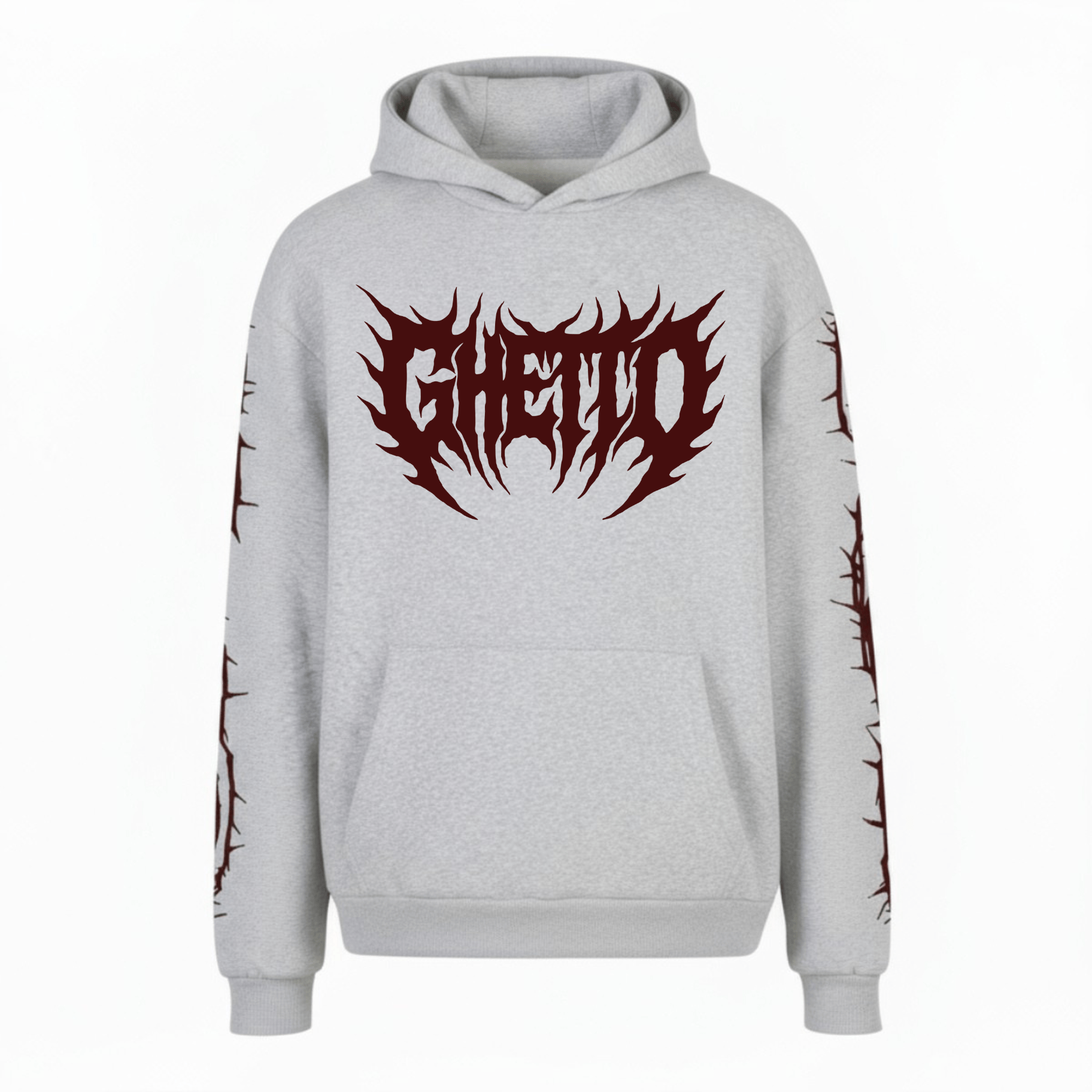 Felpa con Cappuccio Metal-Heather Grey-Streetwear