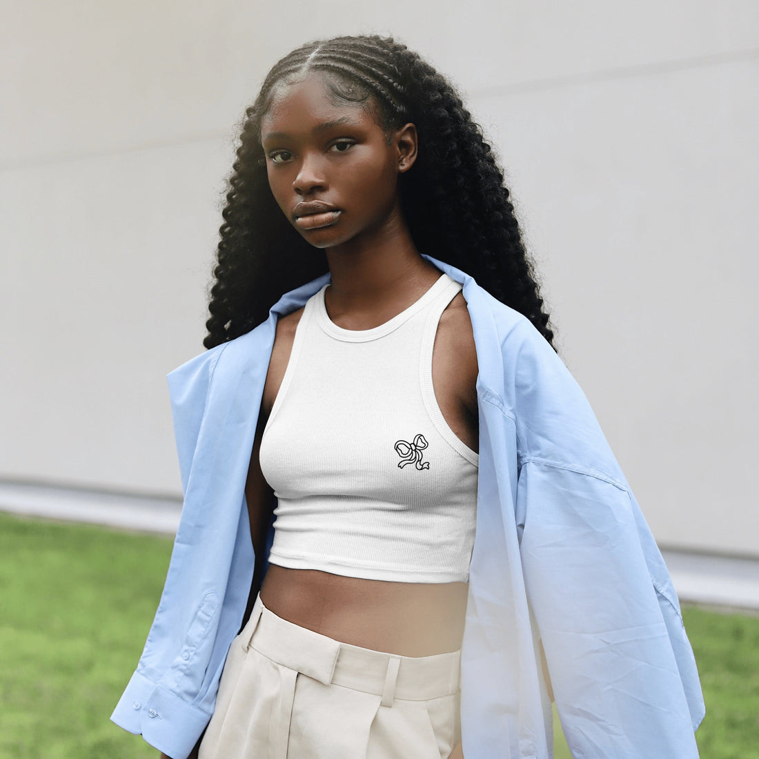 Fiocco Crop Top White