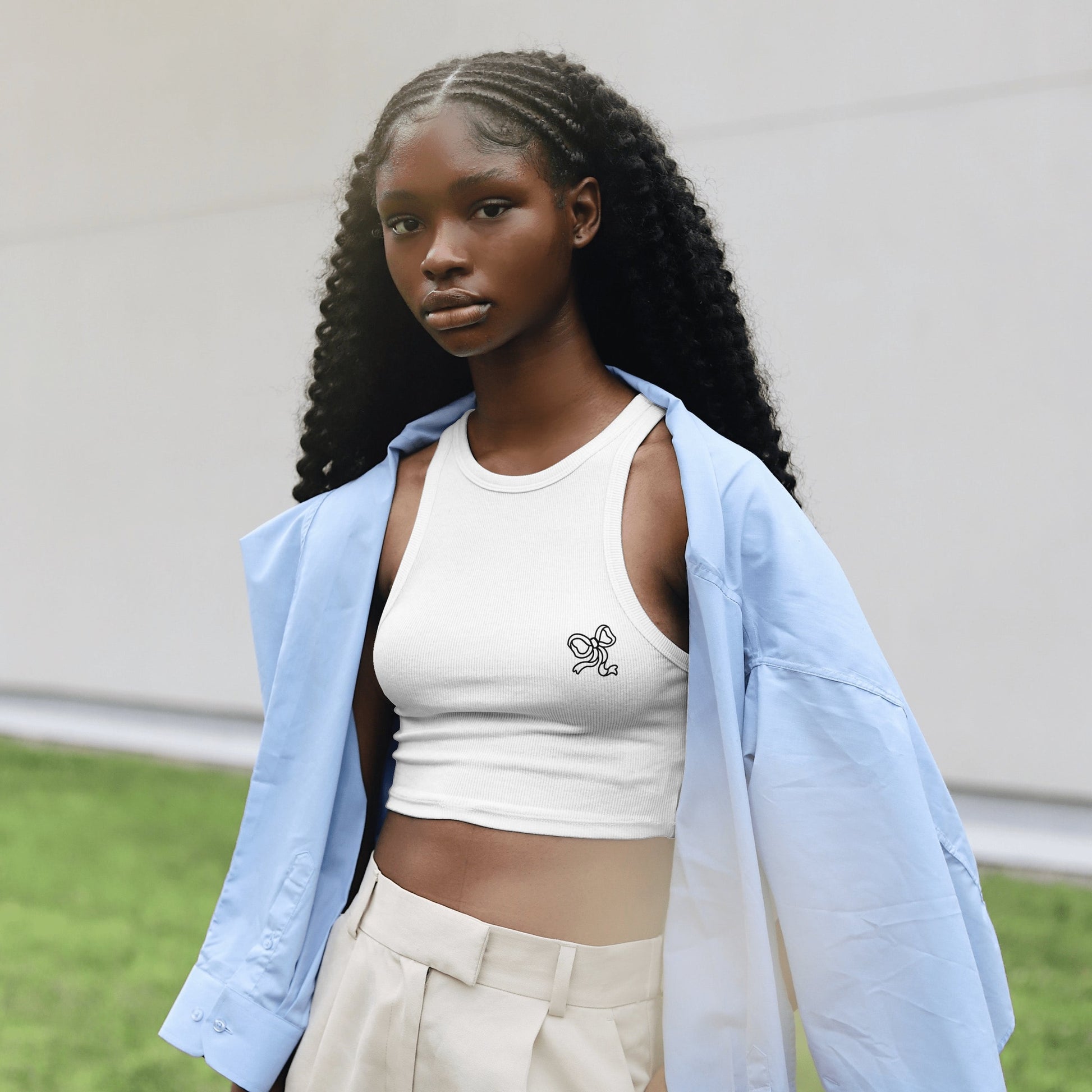 Fiocco Crop Top White