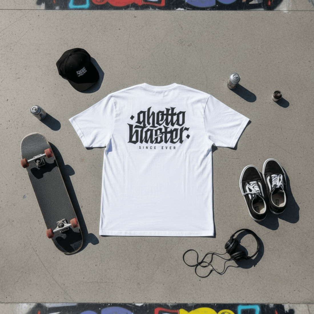 Ghettoblaster Corporate Tee in Cotone Biologico Bianco