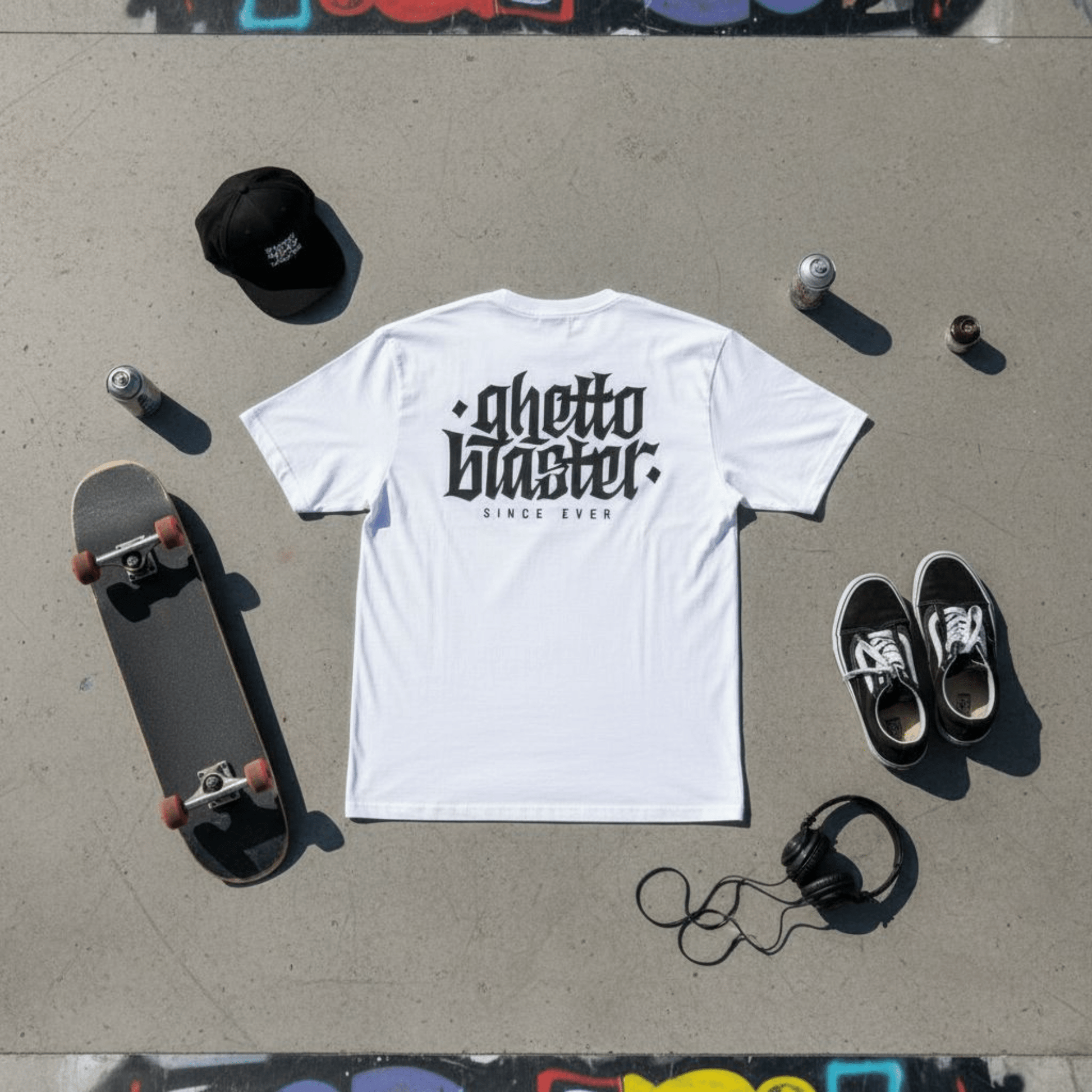 Ghettoblaster Corporate Tee in Cotone Biologico Bianco