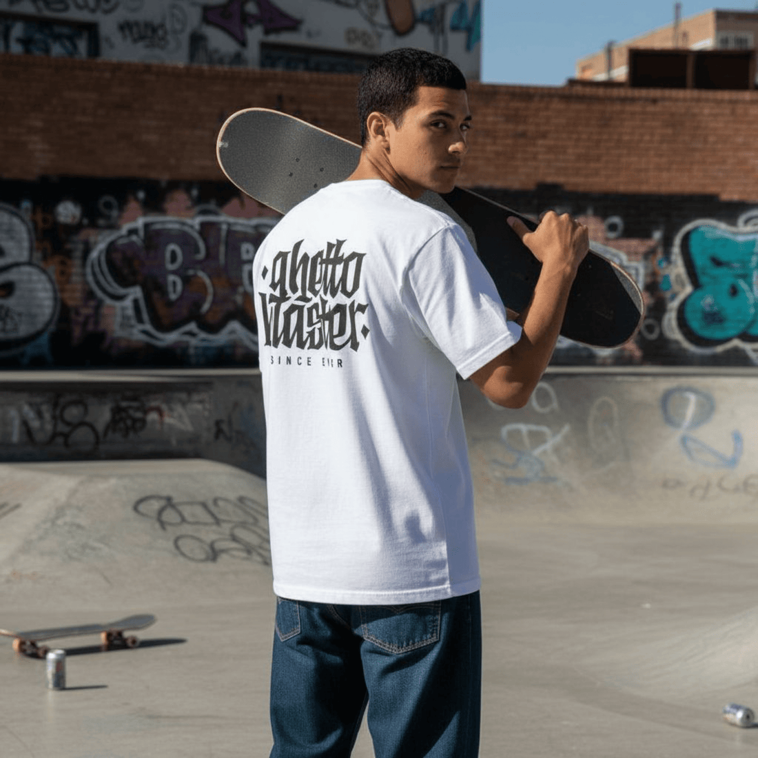 Ghettoblaster Corporate Tee in Cotone Biologico Bianco