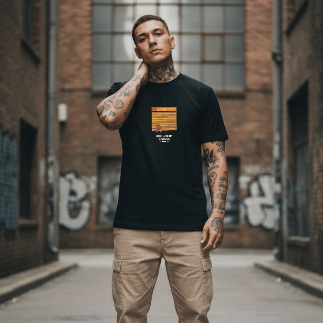 Ghettoblaster Sandwich Tee Black