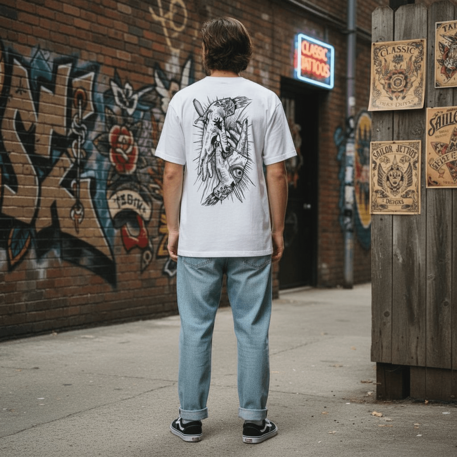 Hands Tee White - Ghettoblaster