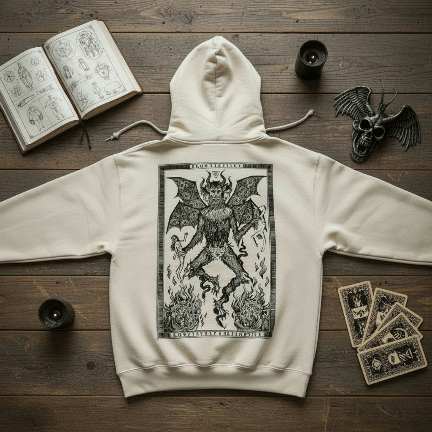 Inferno Hoodie Butter – Felpa con Cappuccio in Cotone Biologico felpa