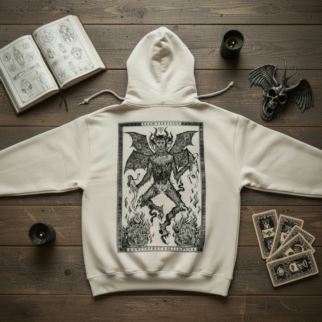 Inferno Hoodie Butter – Felpa con Cappuccio in Cotone Biologico felpa