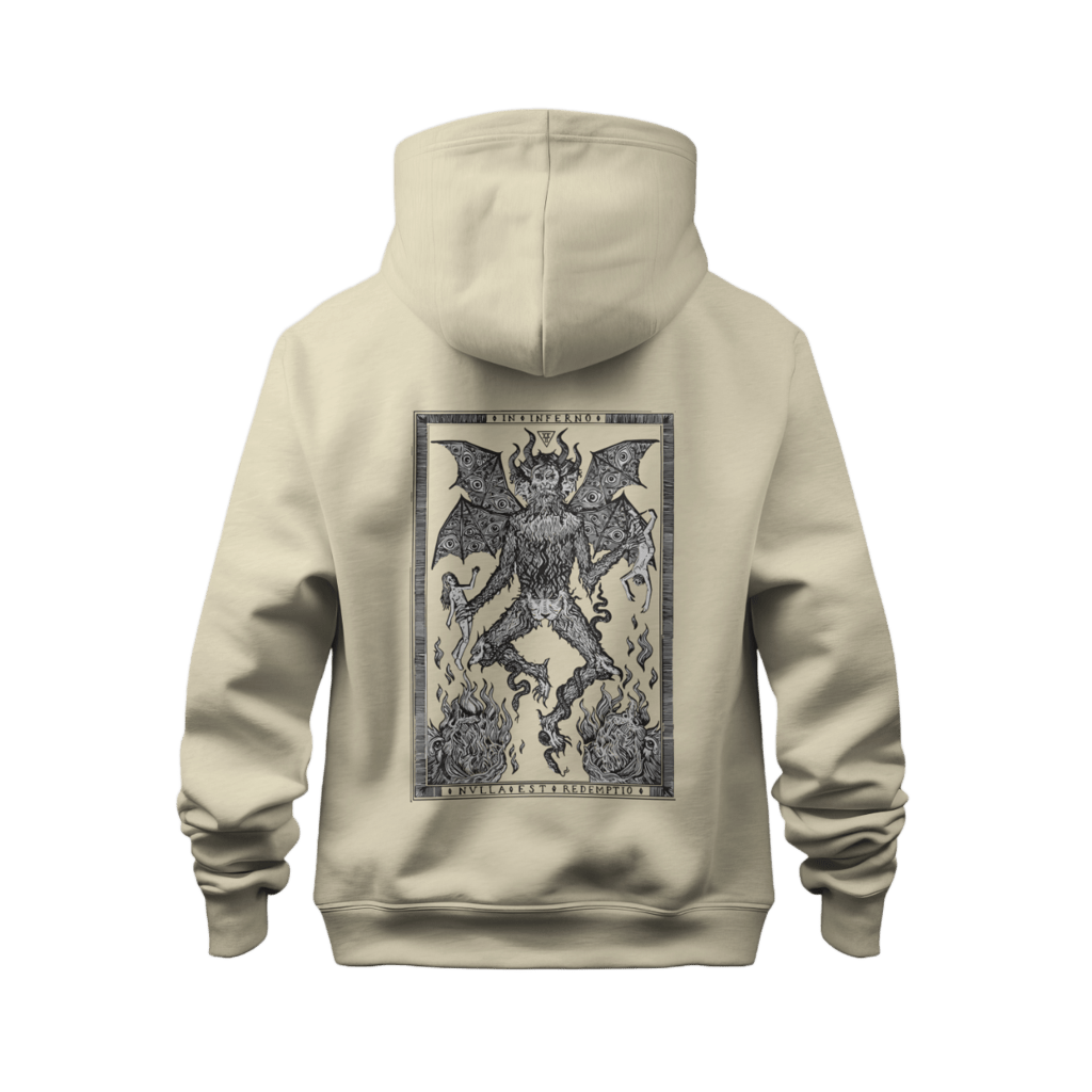 Inferno Hoodie Butter – Felpa con Cappuccio in Cotone Biologico felpa
