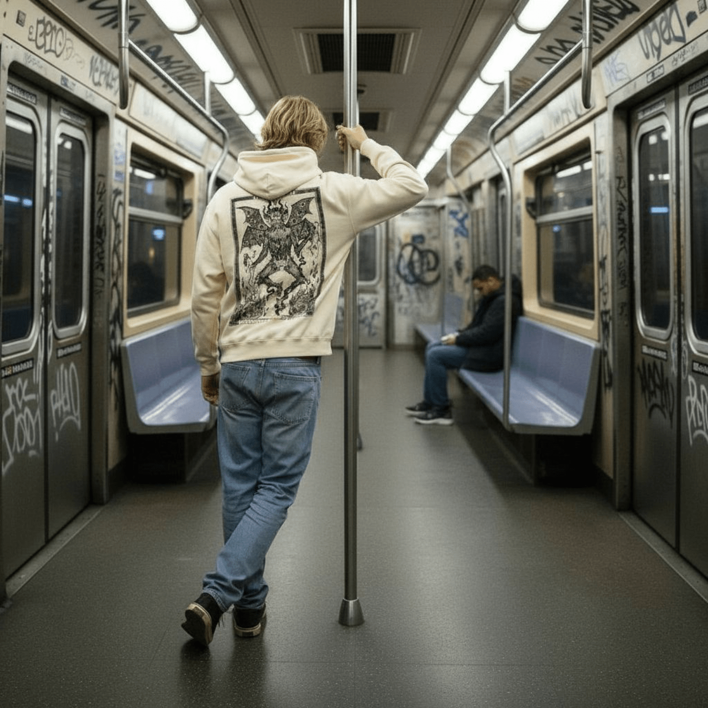 Inferno Hoodie Butter – Felpa con Cappuccio in Cotone Biologico felpa