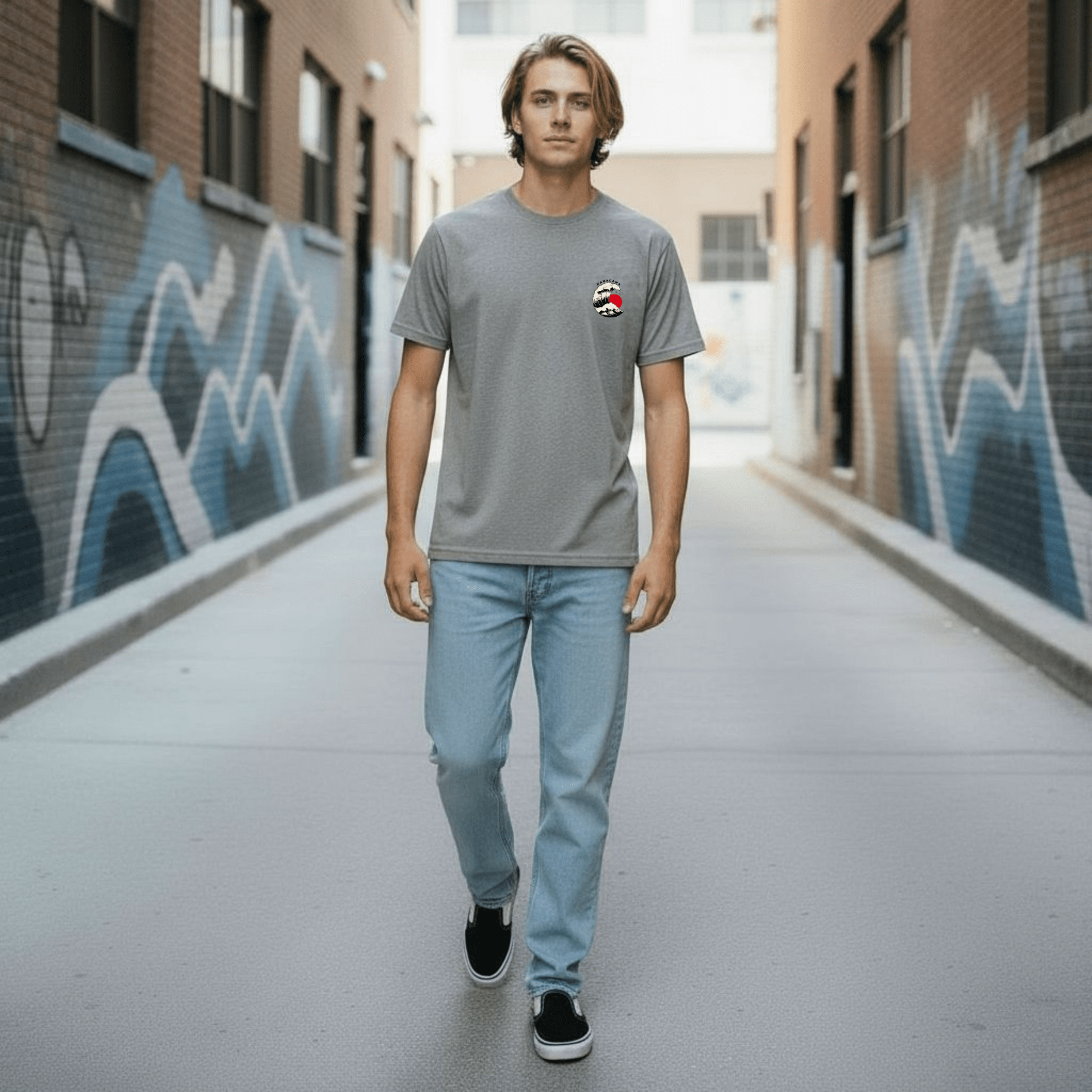 Kanagawa Tee – Maglietta Grigio in Cotone Biologico