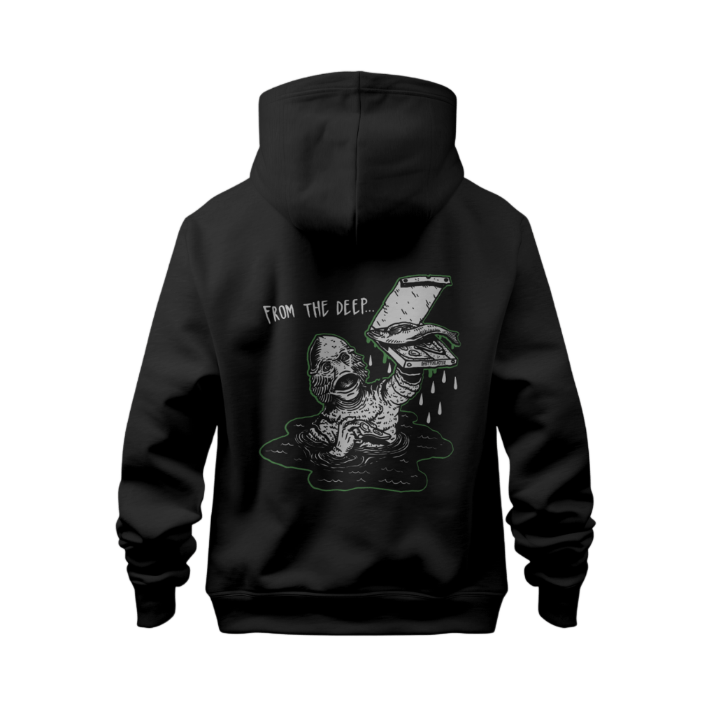 Lagoon Hoodie Black – Felpa con Cappuccio in Cotone Biologico felpa