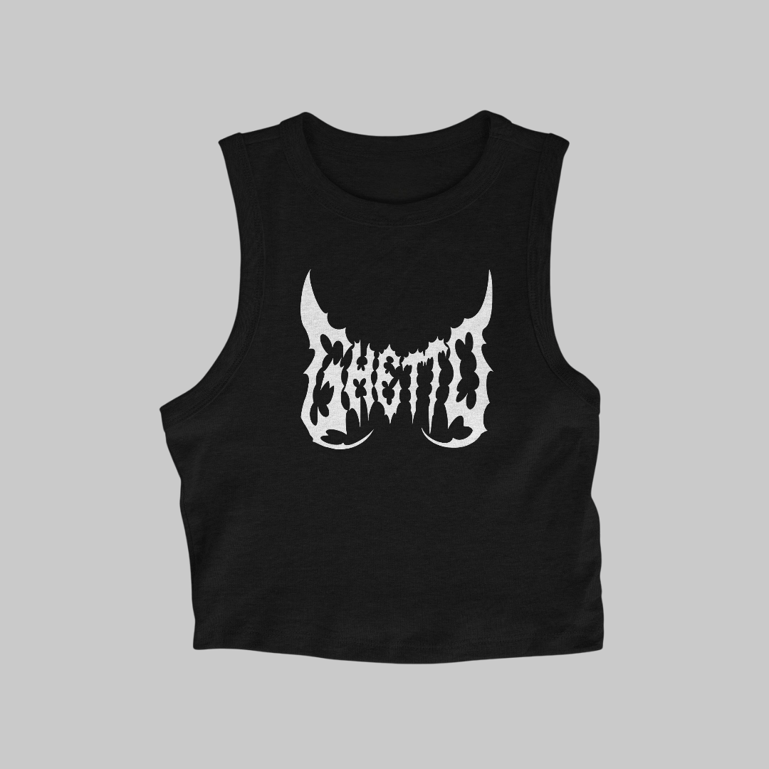 Metal Ghetto Crop Top Black