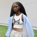 Metal Ghetto Crop Top White