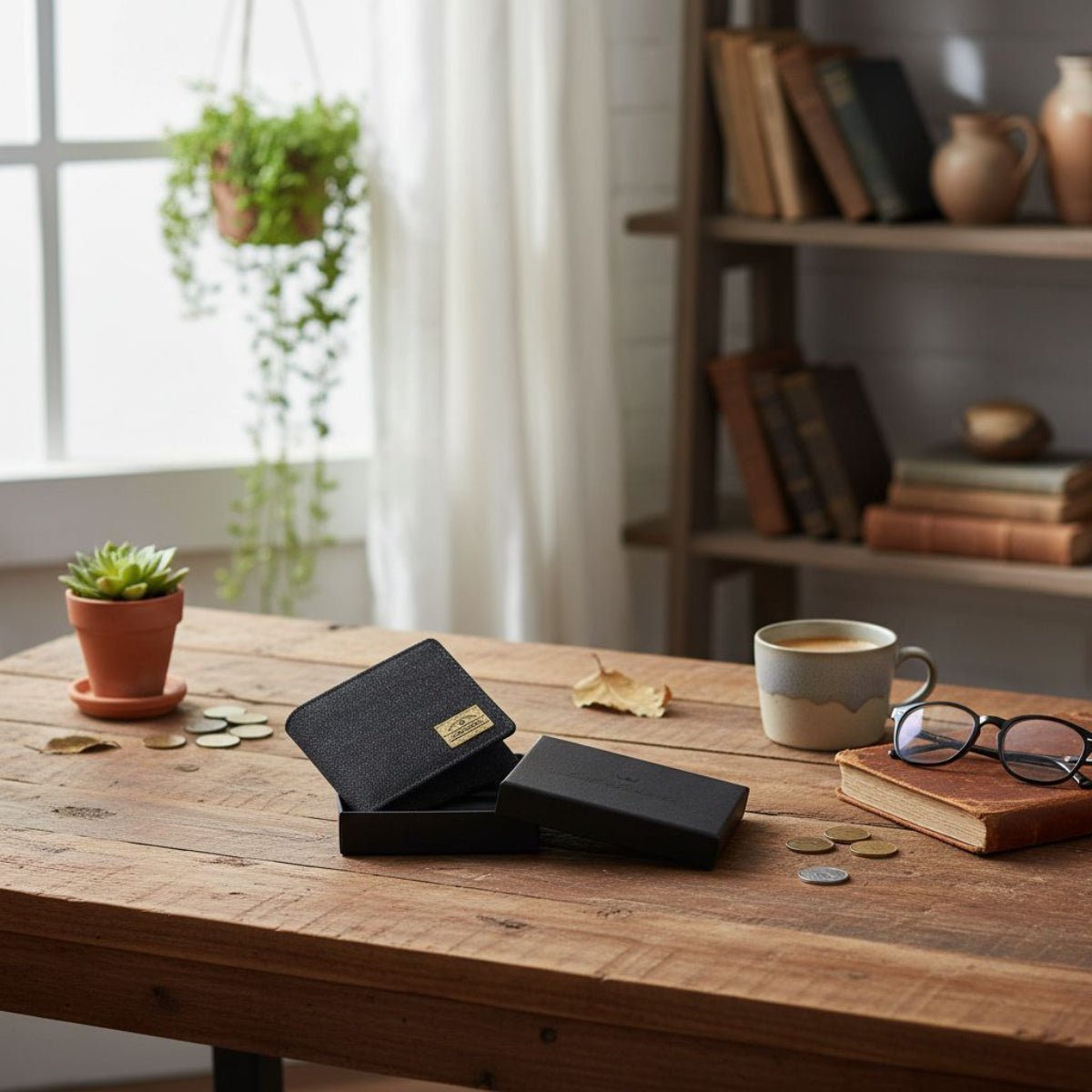 Portafoglio portamonete Canvas RFID blk accessori