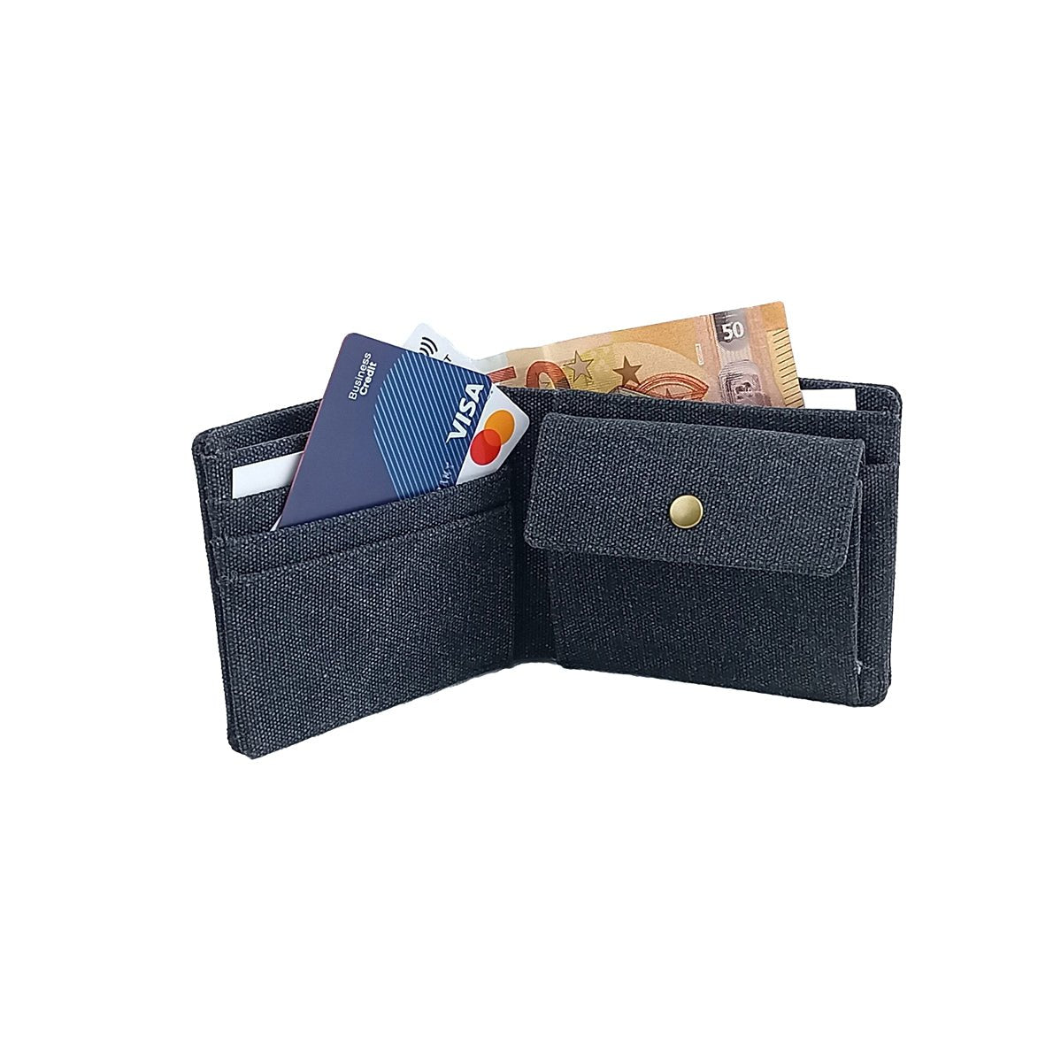 Portafoglio portamonete Canvas RFID blk accessori