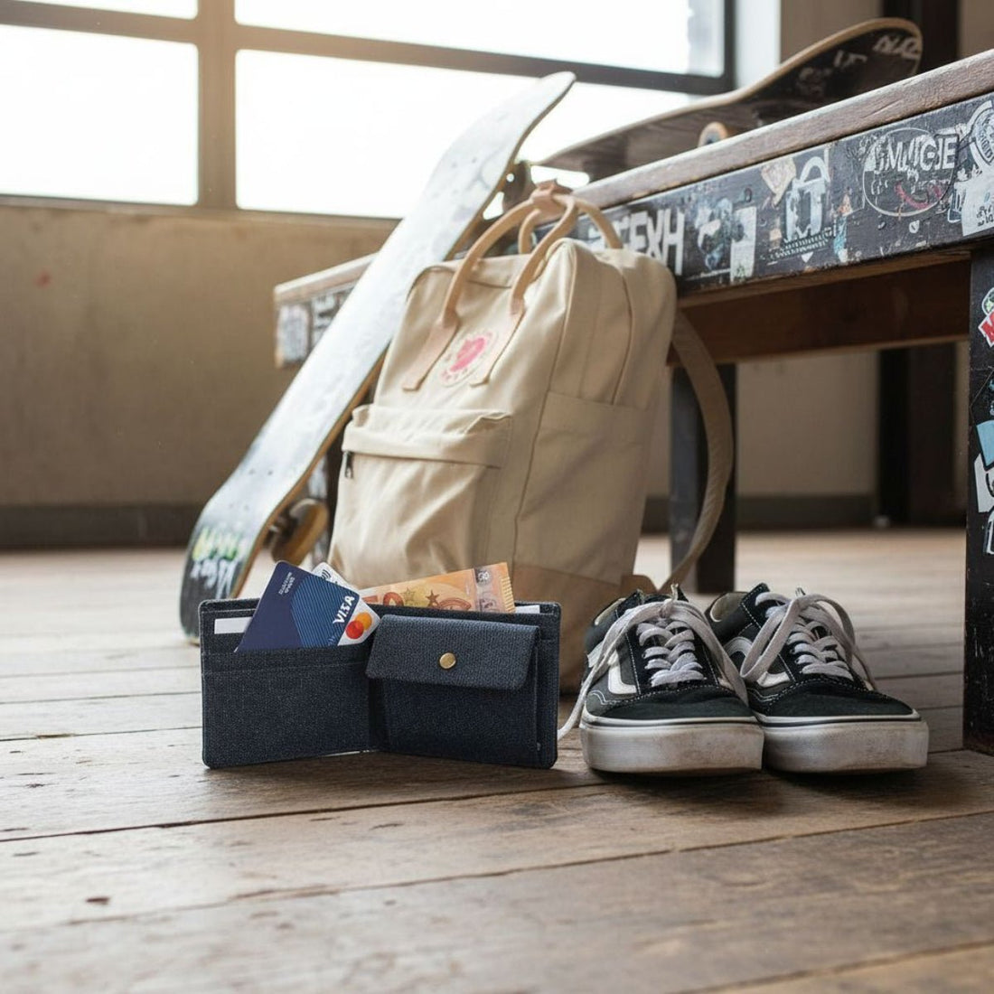 Portafoglio portamonete Canvas RFID blk accessori